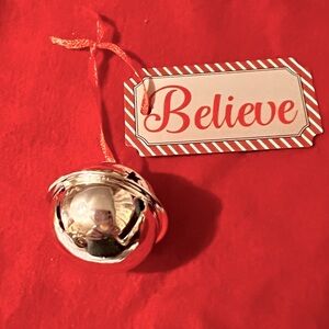 Polar Express “Believe” Ticket and Shiny Bell Ornament for Christmas